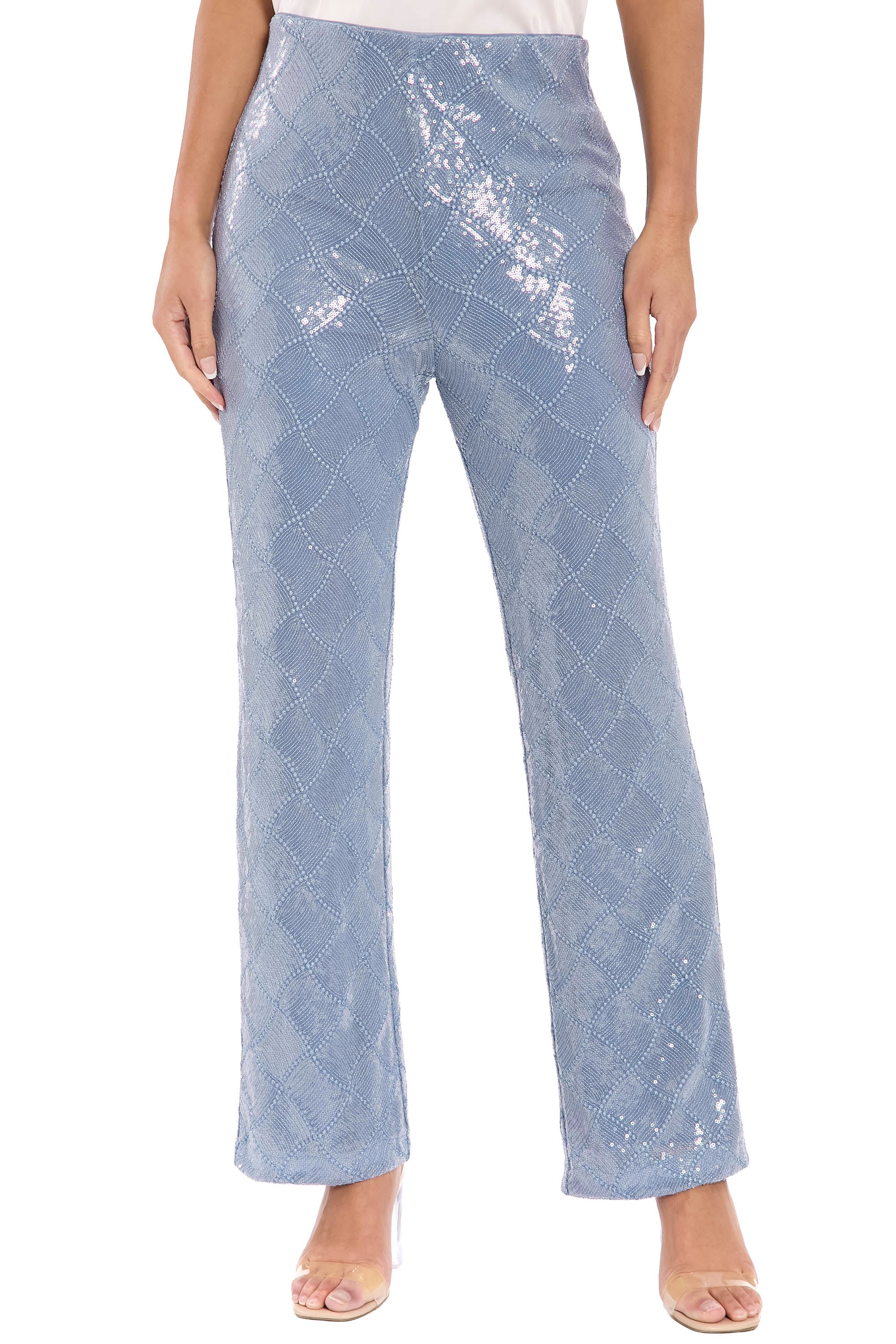 Tribeca Pant in Diamond Sequin Pants Maxi | Muse by Maggy London