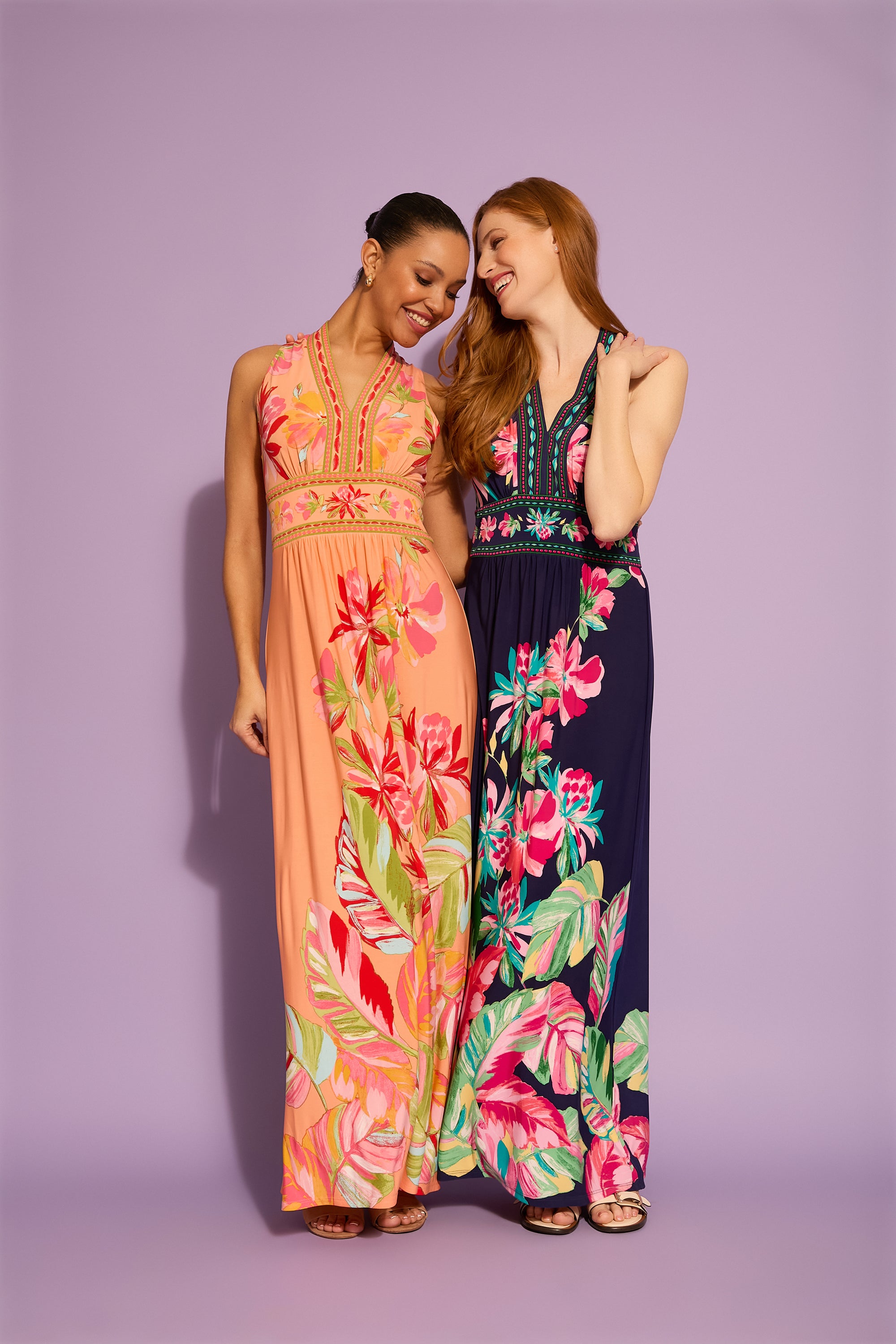 MayMay★ダイス McKay Maxi in Tropical Palms A-Line Sleeveless Dress | London