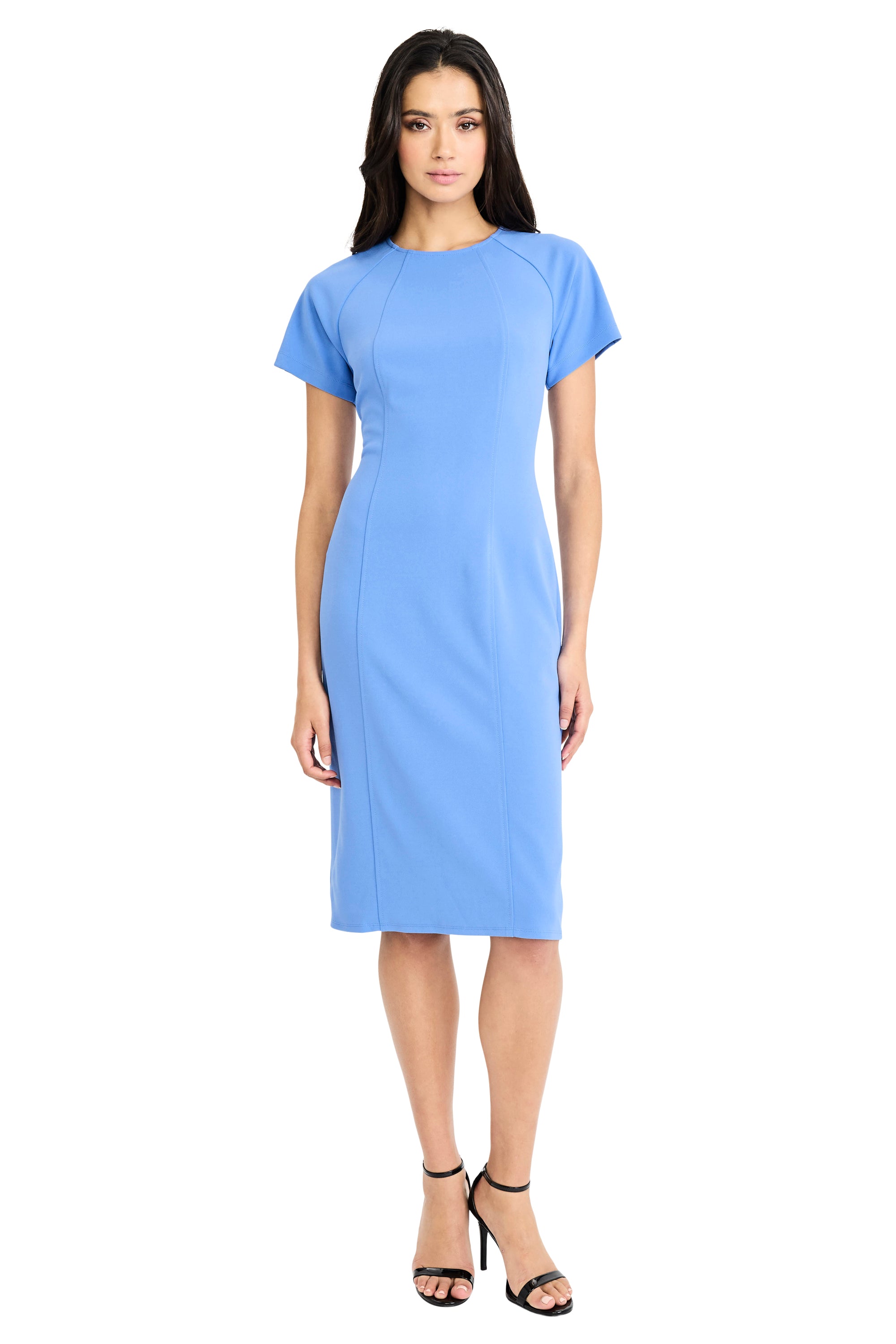 sheath dress with sleeves Isabela Short Sleeve Tailored Sheath Dress A-Line Mini