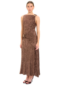 Dorea Sleeveless Draped Midi Dress
