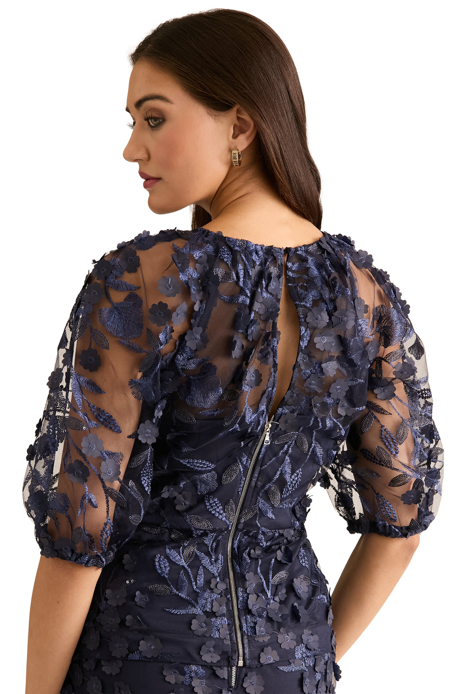 Marigold Textured 3D Embroidered Puff Top