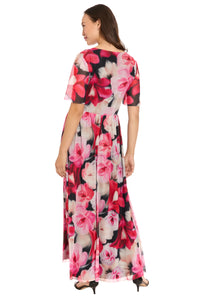 Leila Smocked Waist Mesh Maxi in Rose Toss