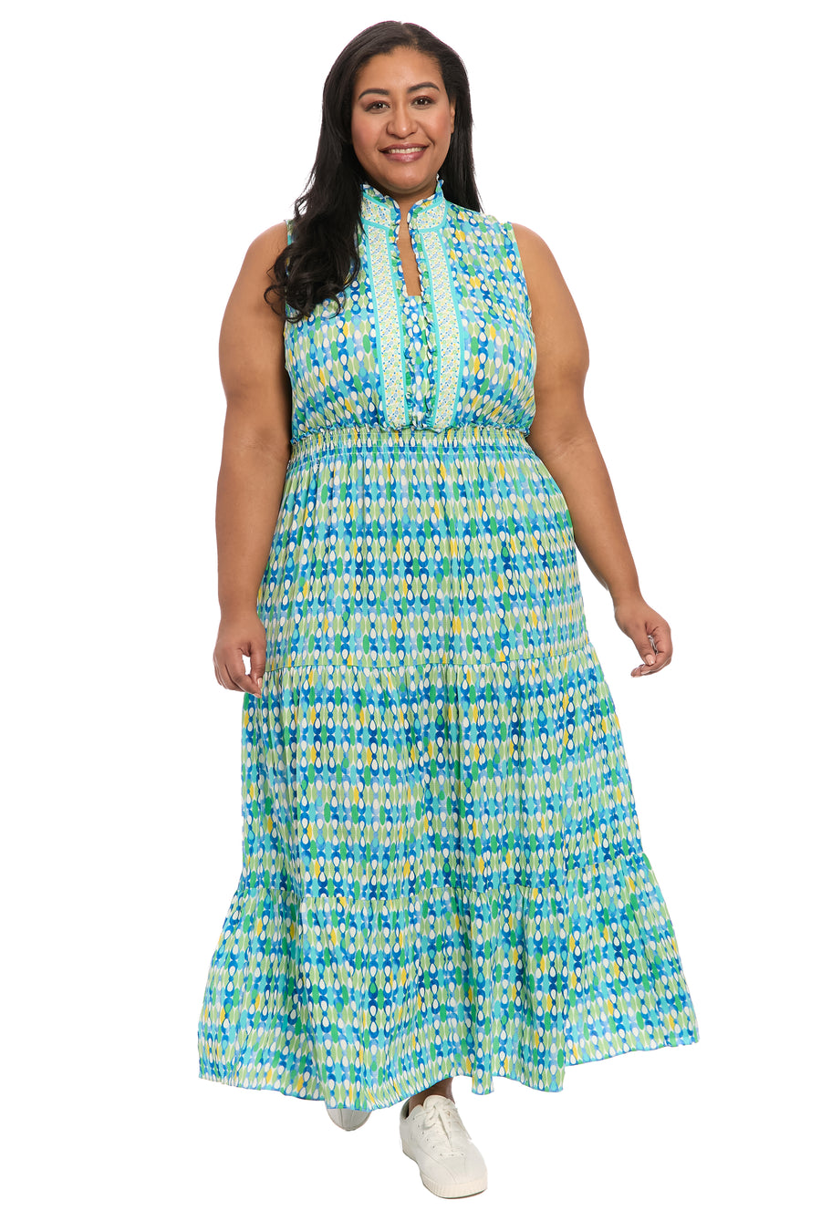 peasent ruffle maxi dress Cotton Tiered 100% Polyester Debbie Katz Jen Maxi Dress