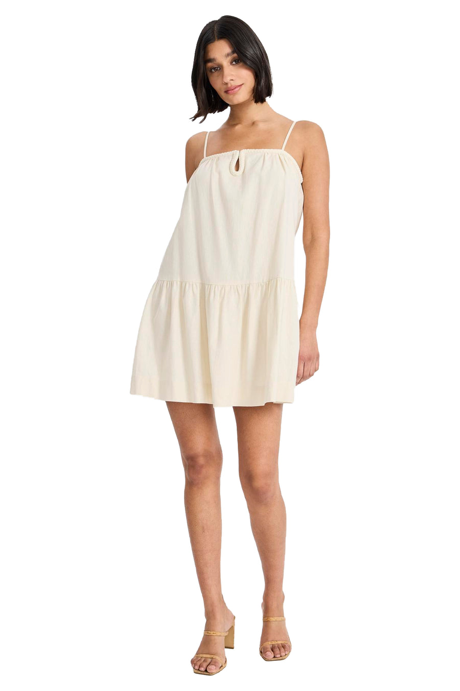 Clint Tiered Keyhole Neck Mini Dress