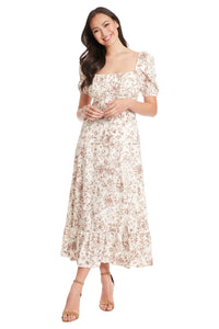 Kristin Short Sleeve in Floral Toile Linen