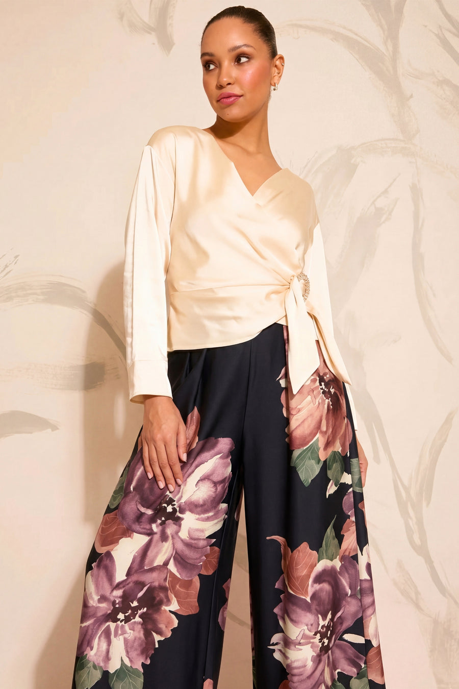 Astor Pleated Wide Leg Pant in Euphoric Blooms