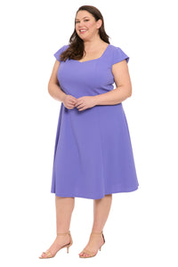 Lisa Sweetheart Neck Cap Sleeve Midi Dress