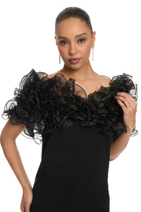Chandra Capelet Ruffled Organza