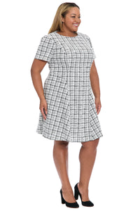 Gianna Fit & Flare Tweed Dress