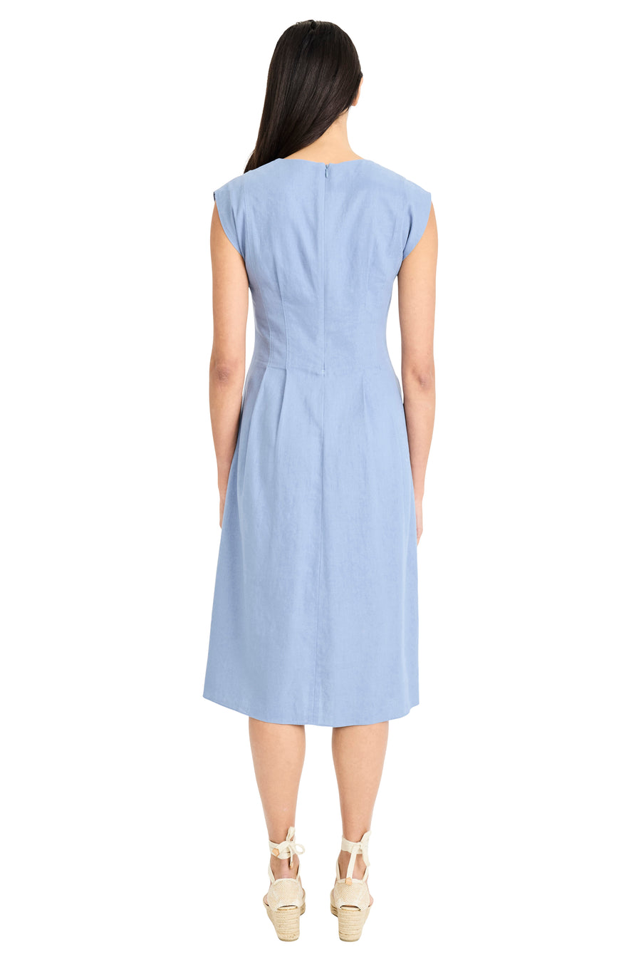 Kora Linen V-Neck Flare Midi