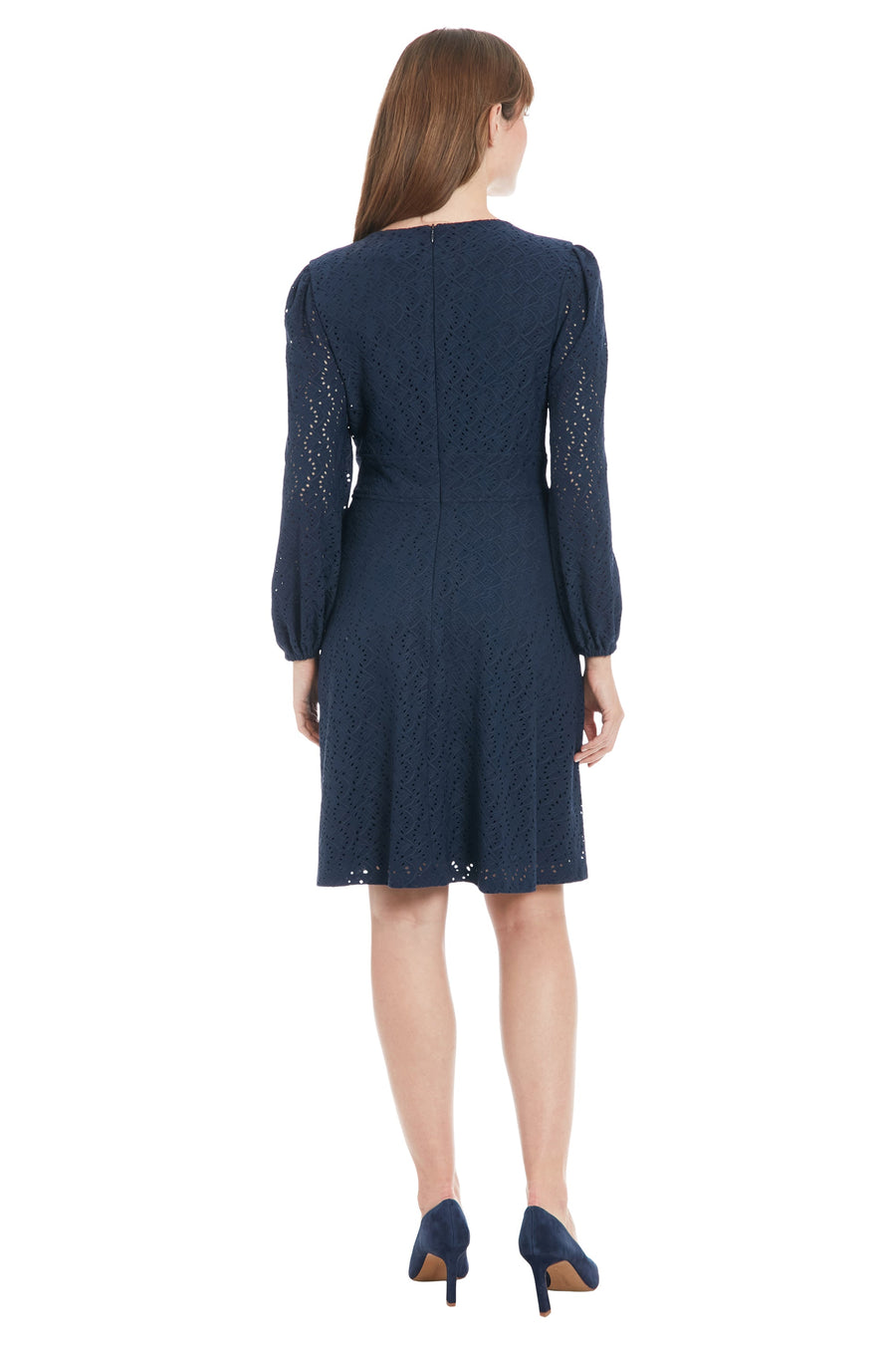 London Times Women's Elegant Eyelet Knee-Length Long Bishop Sleeves-Cinched Waist-Keyhole Neckline-Versatile Cocktail Dress London Times Women's Elegant Eyelet Knee-Length Long Bishop Sleeves-Cinched Waist-Keyhole Neckline-Versatile Cocktail Dress