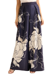 Astor Pleated Wide Leg Pant in Floral Eclipse