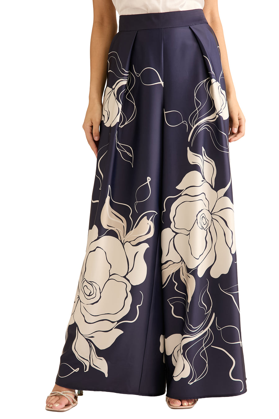 Astor Pleated Wide Leg Pant in Floral Eclipse