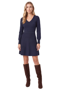 Laurel Puff Sleeve Pointelle Sweater Dress