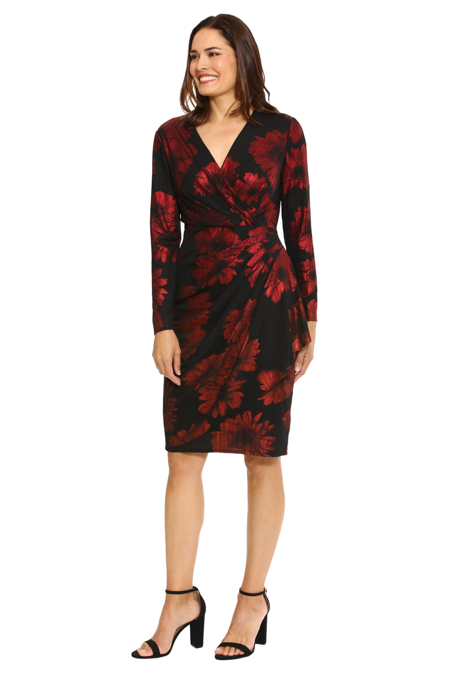 WRAP SIDE RUFFLE DRESS Maggy London WRAP SIDE RUFFLE DRESS Maggy London