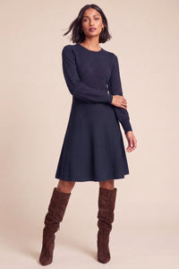 Laurel Puff Sleeve Pointelle Sweater Dress