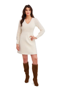 Laurel Puff Sleeve Pointelle Sweater Dress