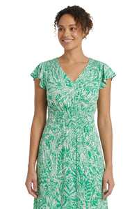 Tay in Linear Floral Maxi Flutter Sleeve Dress - FINAL SALE