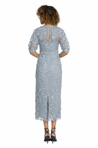 Marigold Dress Textured 3D Embroidered Midi