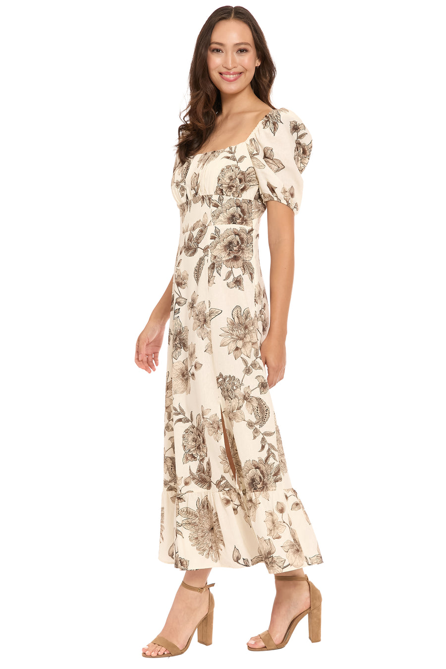 Kristin Short Sleeve in Tropical Toile Linen