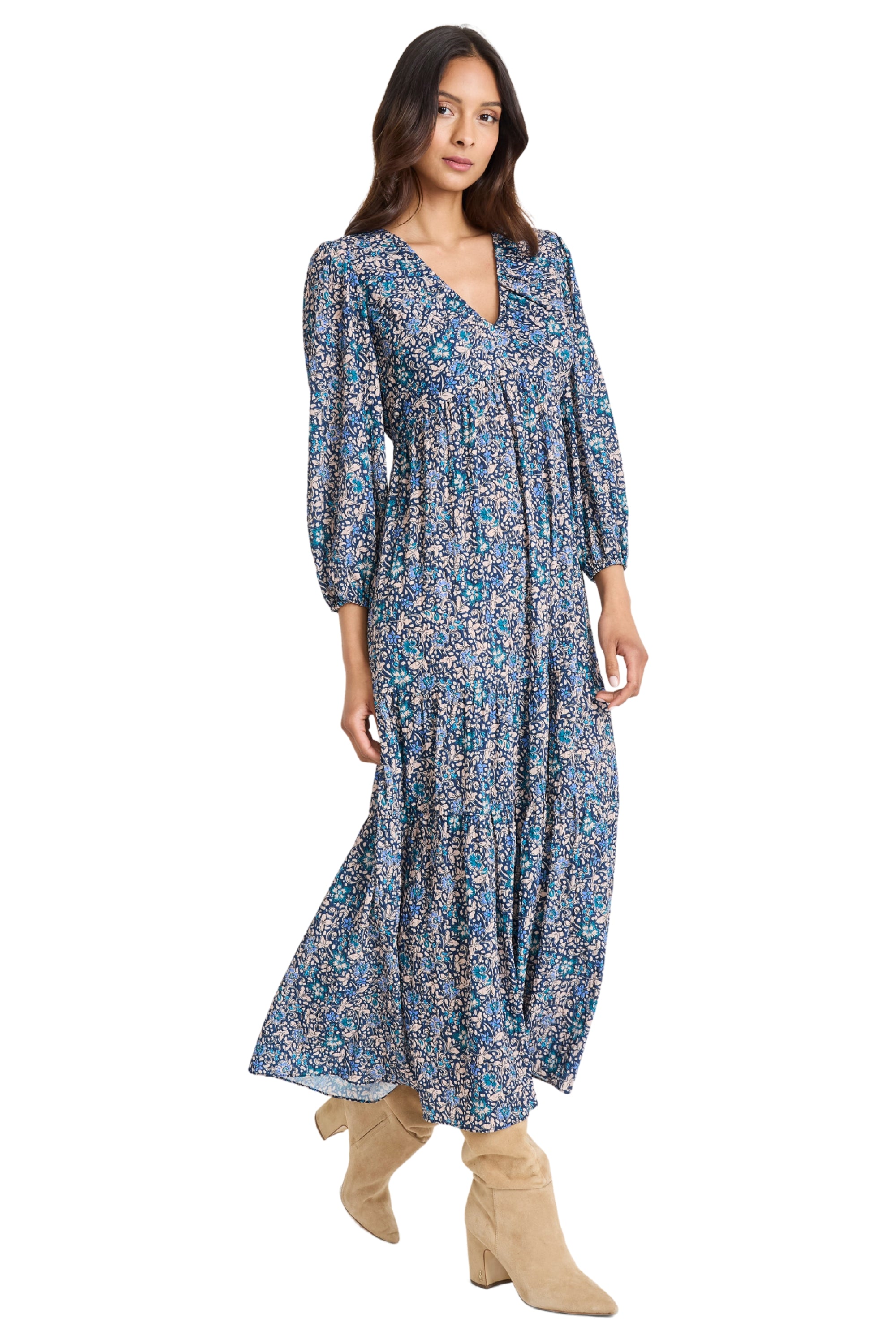 Good Journey Women's V NECK MAXI DRESS, Medium