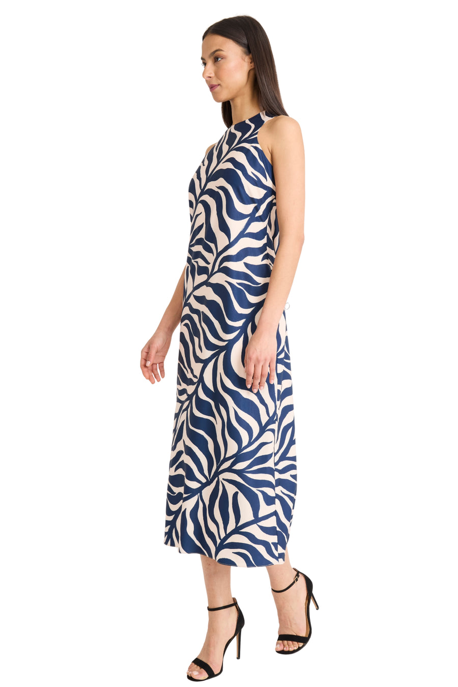Quincy Midi Shift Dress in Leaf Wave