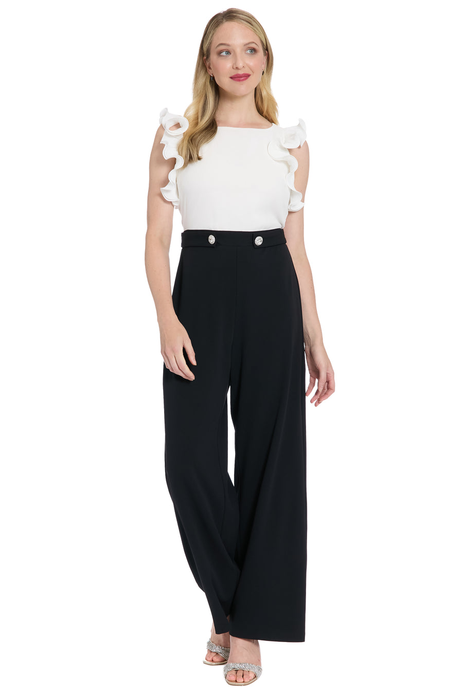 Valeria Ruffle Sleeve Wide-Leg Jumpsuit