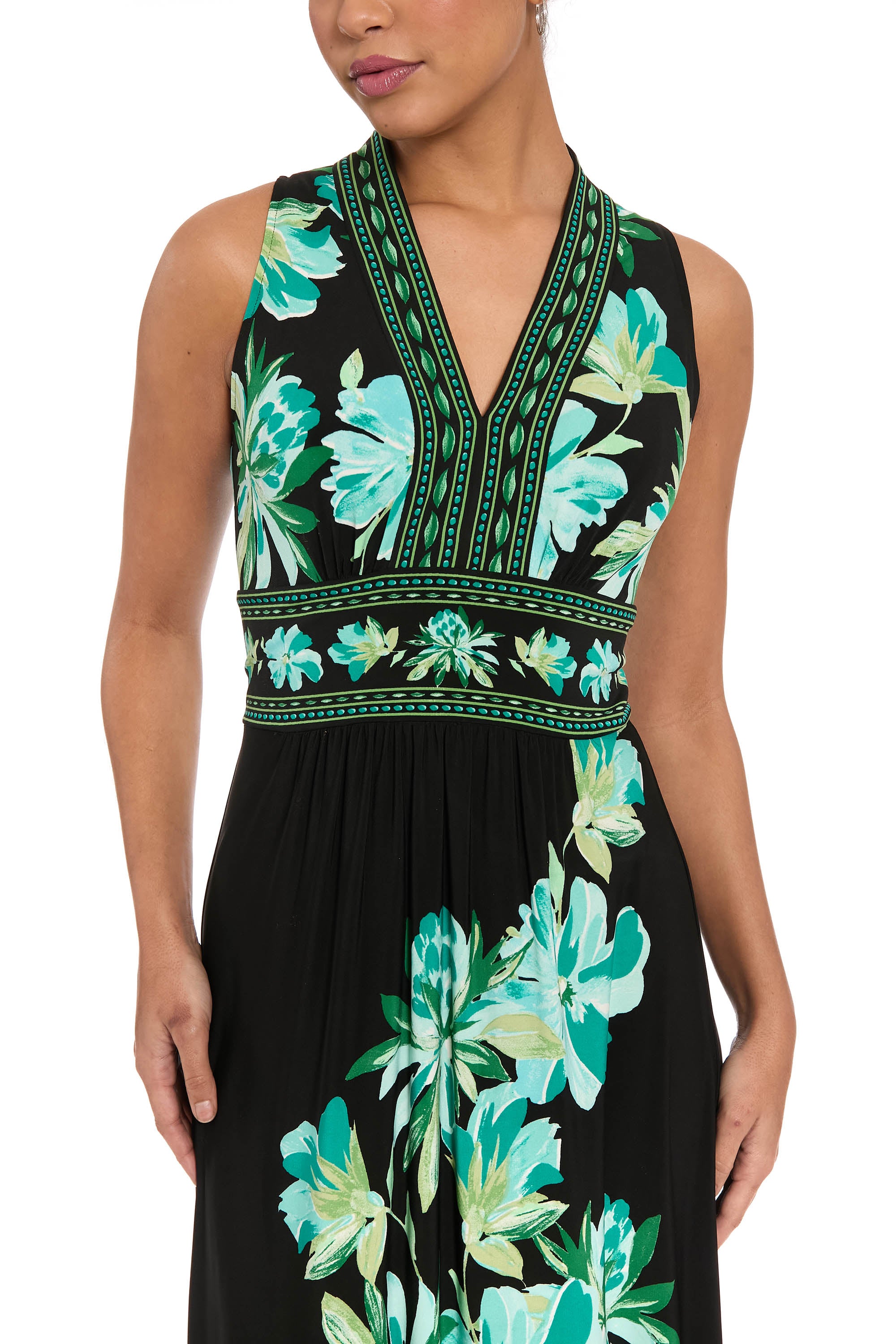 McKay Maxi in Tropical Palms A-Line Sleeveless Dress | London