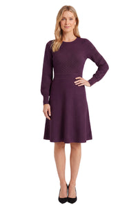 Laurel Puff Sleeve Pointelle Sweater Dress