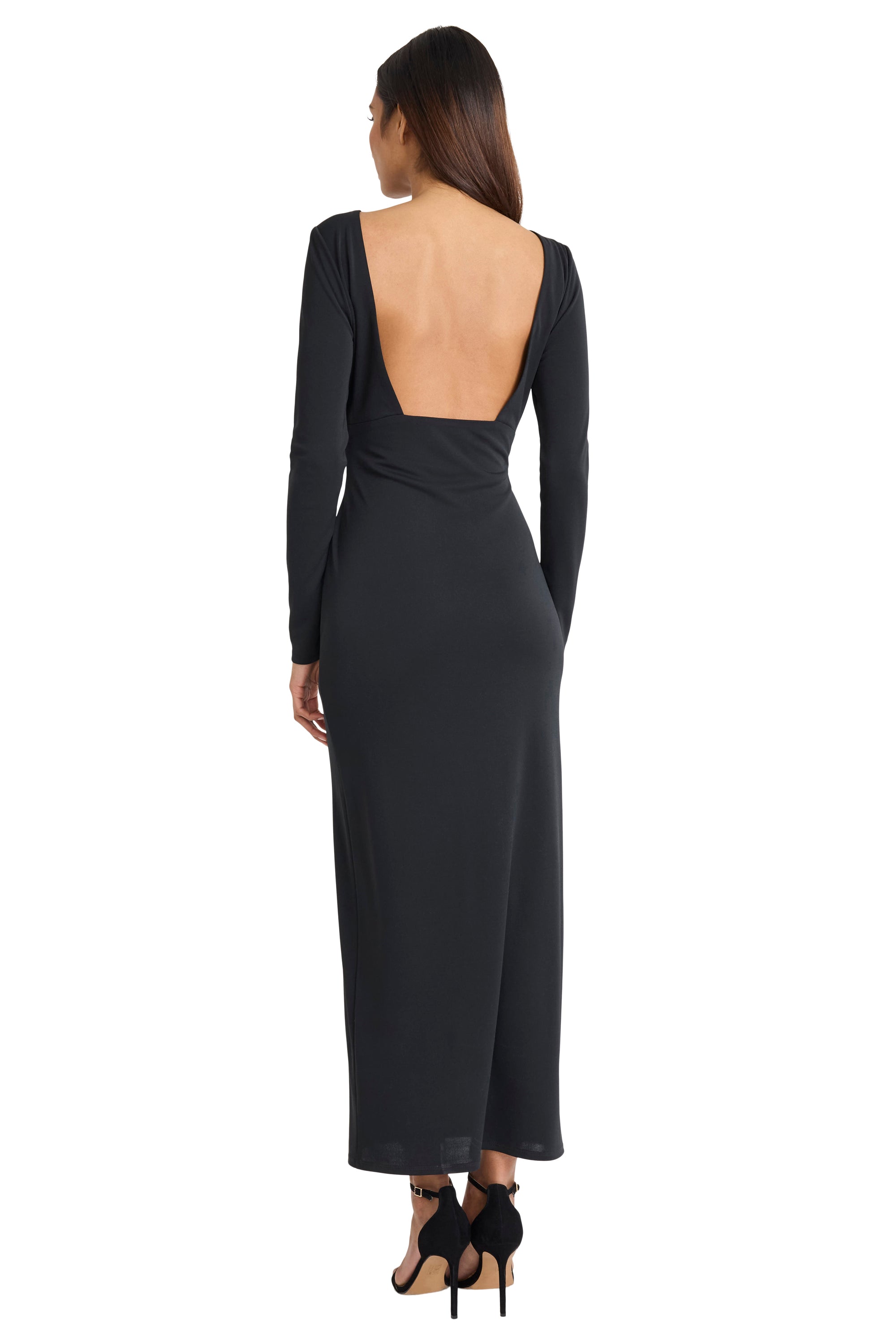 Yuri Open Back Long Sleeve Maxi Dress