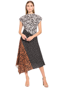 Mona Mock Neck Asymmetrical Midi