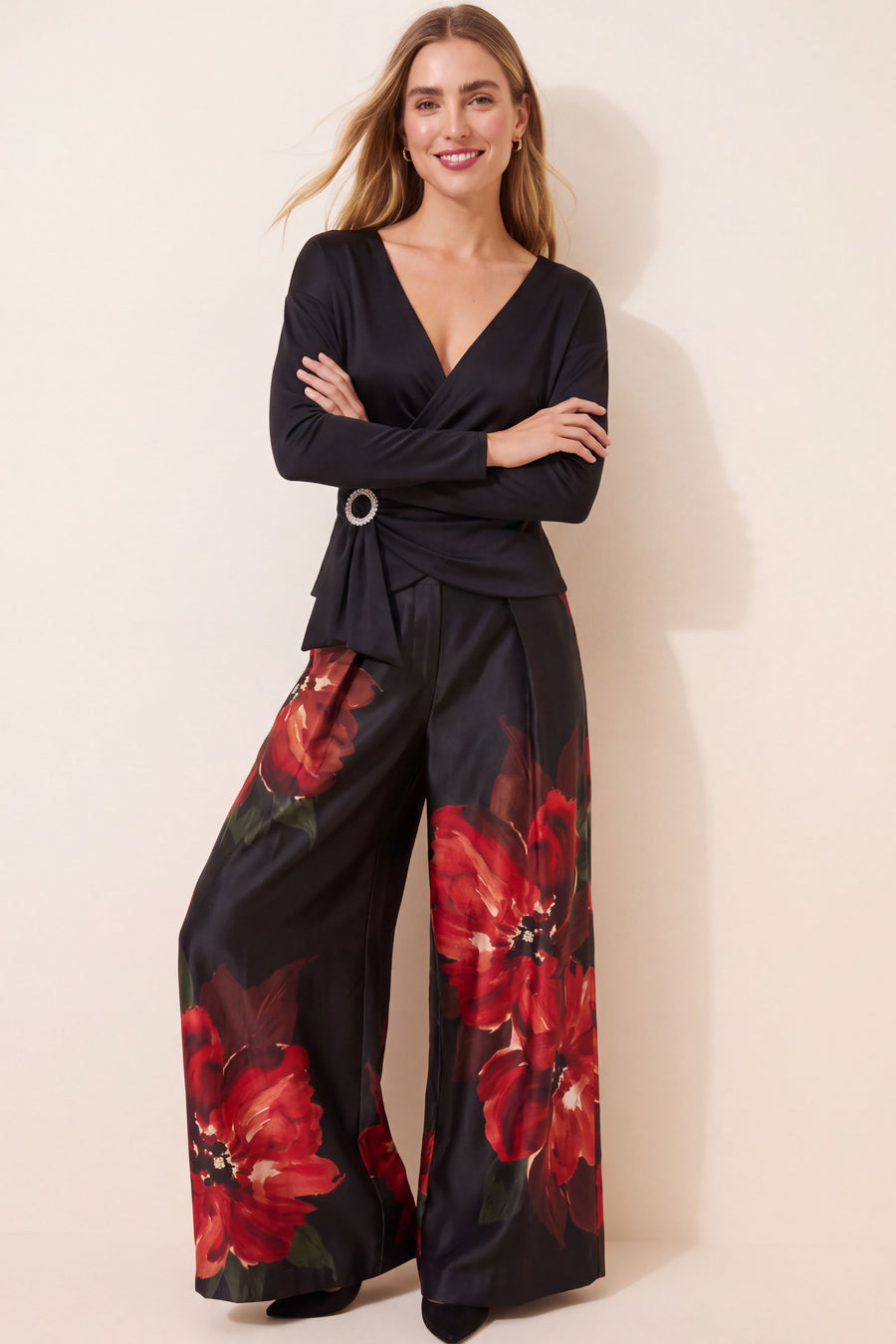 Astor Pleated Wide Leg Pant in Euphoric Blooms