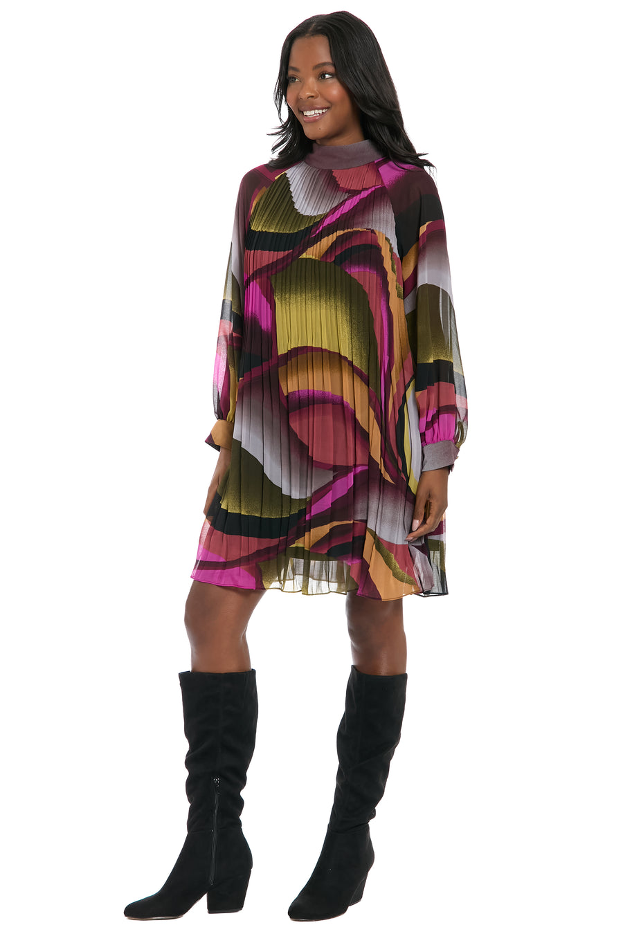 Nikka Printed Pleat-Detail Mini