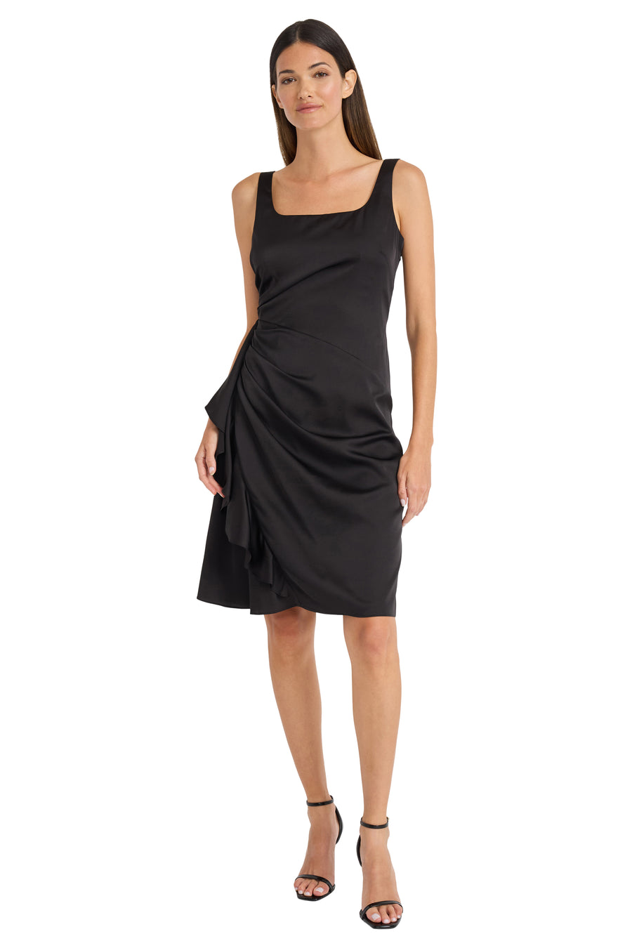 SHIRRED MINI DRESS W/ RUFFLE – Maggy London - Main Image