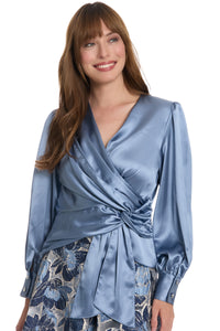 Amy Draped Top Wrap Satin