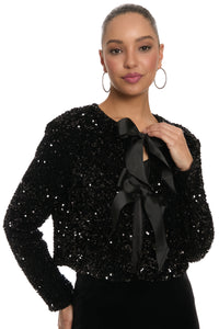 Kennedy Sequin Bow Cardigan