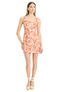Calvin Square Neck Mini in Coral Block