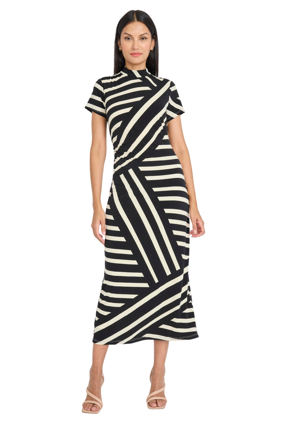 Darya Mock Neck Printed Maxi Dress A-Line Short Sleeve | Donna Morgan Maggy London Darya Mock Neck Printed Maxi Dress A-Line Short Sleeve | Donna Morgan Maggy London