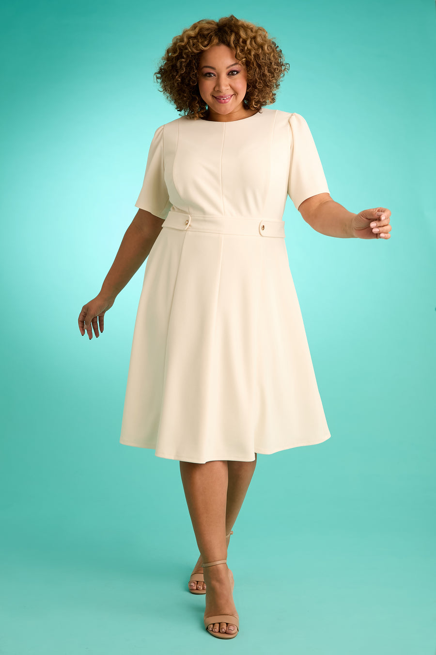 Quill - Cream Below the Knee Fit & Flare Dress | London Times Maggy London Quill - Cream Below the Knee Fit & Flare Dress | London Times Maggy London