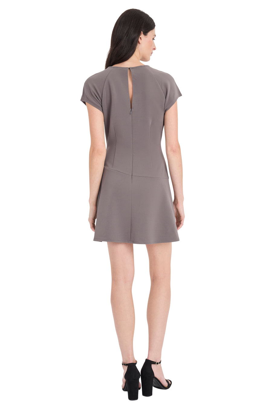 Zyra Cap Sleeve Crew Neck Mini Dress