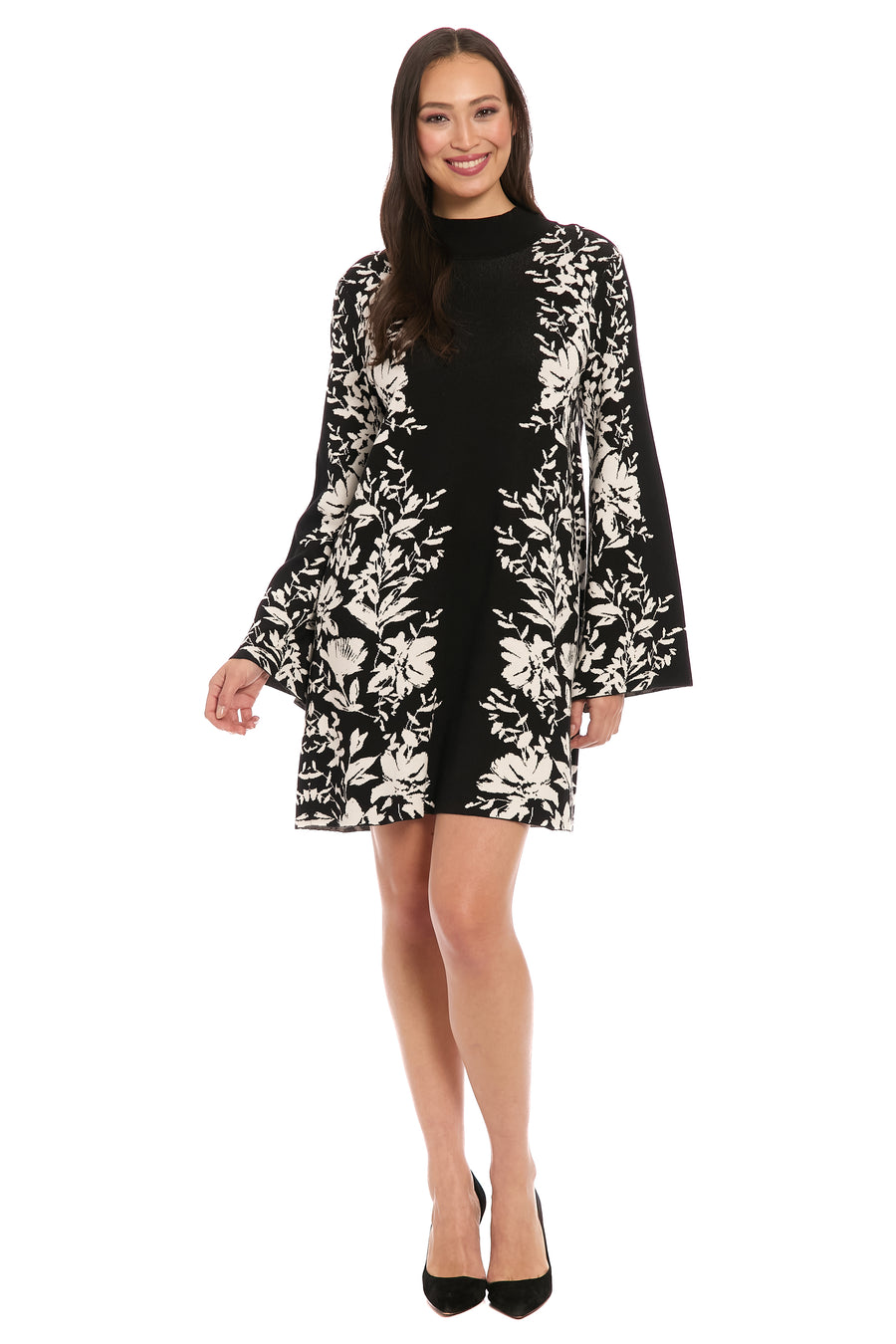 Natalya Mini Shift Sweater Dress Bell Sleeve | London Times Maggy London Natalya Mini Shift Sweater Dress Bell Sleeve | London Times Maggy London