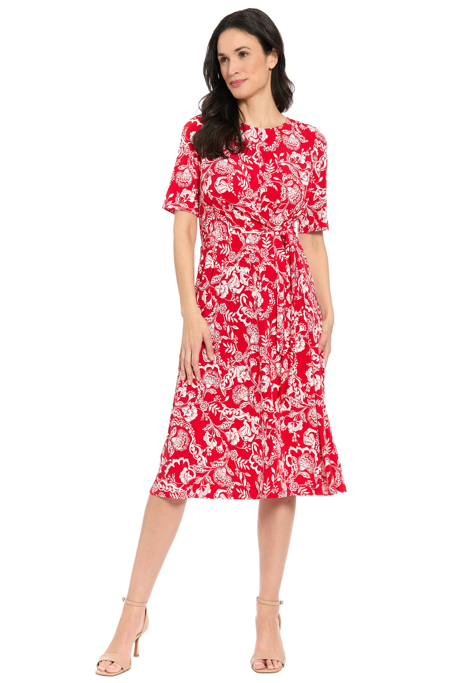 Revel Elbow Sleeve Midi in Graphic Provencal