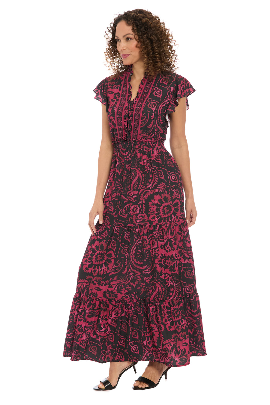 Consuela Cap Sleeve Maxi in Boho Patchwork Consuela Cap Sleeve Maxi in Boho Patchwork