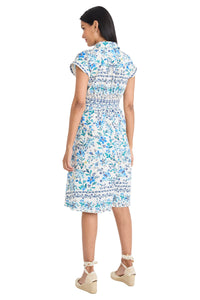 Sirena Collared Neck Button Detail Midi