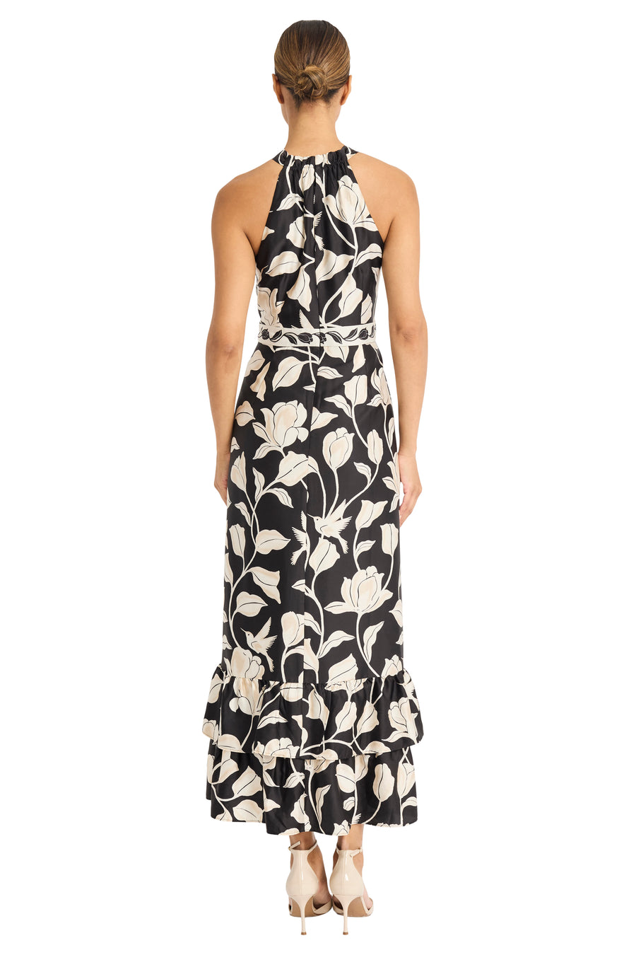 HIGH NECK RUFFLED MAXI DRESS Maggy London HIGH NECK RUFFLED MAXI DRESS Maggy London