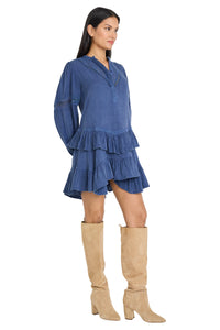 Johnny Cotton Ruffle Mini Dress