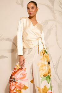Astor Pleated Wide Leg Pant in Euphoric Blooms