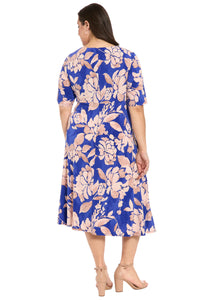 Harriet Keyhole Midi in Tonal Floral