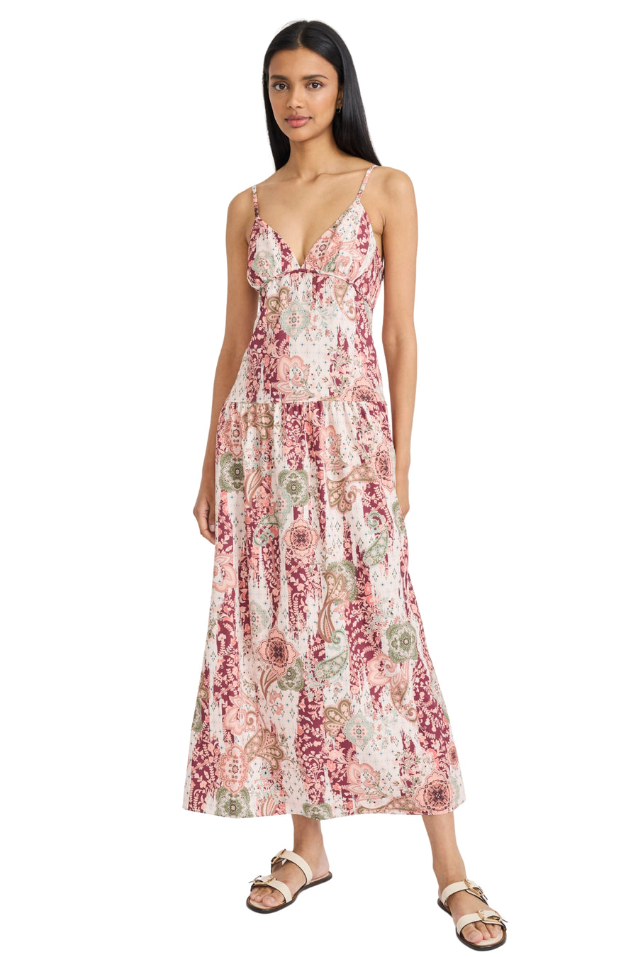 Julian Tiered Sleeveless Maxi in Crafted Patchwork