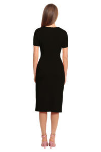 Kina Short Sleeve Sheath Midi Dress